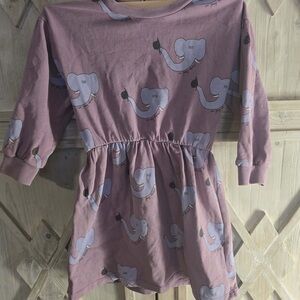 The Campamento Purple Elephant Print Girls' Dress